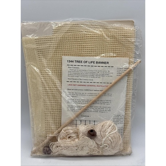 The Creative Circle Kit 1344 Tree Of Life Banner VTG'80s Unsealed/new - Picture 4 of 6